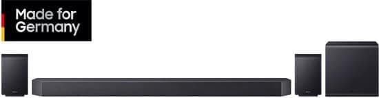 Samsung Q-series HW-Q995GF, 11.1.4 kanalen, DTS:X, Dolby TrueHD, Dolby Atmos, DTS Digital Surround, Dolby Digital, Game Pro, Draadloos, Gescheiden, Titanium, Zwart