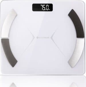 Silvergear Weegschaal Personenweegschaal - Slimme Weegschaal met Lichaamsanalyse 14x - Met App - Wit