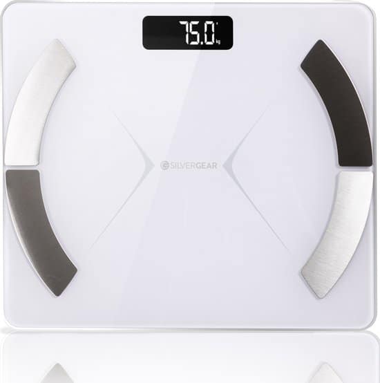 Silvergear Weegschaal Personenweegschaal – Slimme Weegschaal met Lichaamsanalyse 14x – Met App – Wit