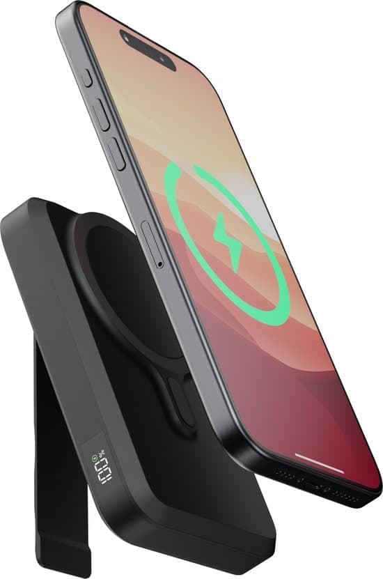 Xtorm Magsafe Powerbank Draadloos 10000 mAh – MagSafe systeem – Powerbank Magnetisch opladen – Noodpakket – Draadloos opladen – Met USB-C Poort 15W – Noodpakket