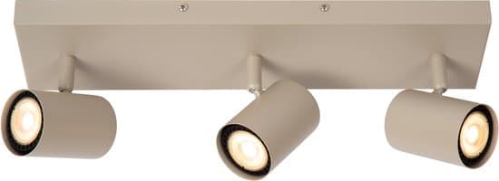 Lucide JASPER – Plafondspot (Plafondlamp) – 3xGU10 – Taupe
