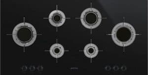 Smeg PVL6106CN kookplaat Zwart, Titanium Ingebouwd Gaskookplaat 6 zone(s)