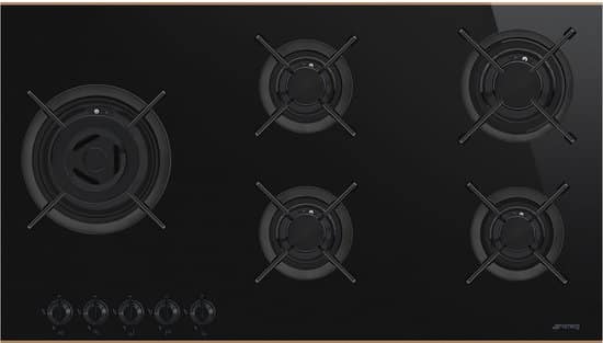 Smeg Dolce Stil Novo PV695LCNRDE kookplaat Zwart Ingebouwd 90 cm Gaskookplaat 5 zone(s)