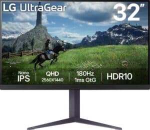 LG UltraGear 32GS85Q-B - QHD Nano IPS Gaming Monitor - 180hz - 32 inch