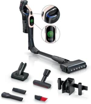 Bosch Unlimited 10 - Steelstofzuiger - Zuigmond met LED verlichting - 90° buigbare buis - draadloos en zonder zak - HEPA filter - BBS1041RBA