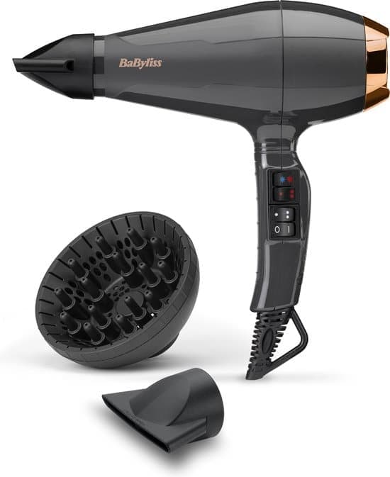 BaByliss Italian Air Pro 2200 6719DE – 75mm Blaasmond – 90mm Blaasmond – Diffuser – Föhn